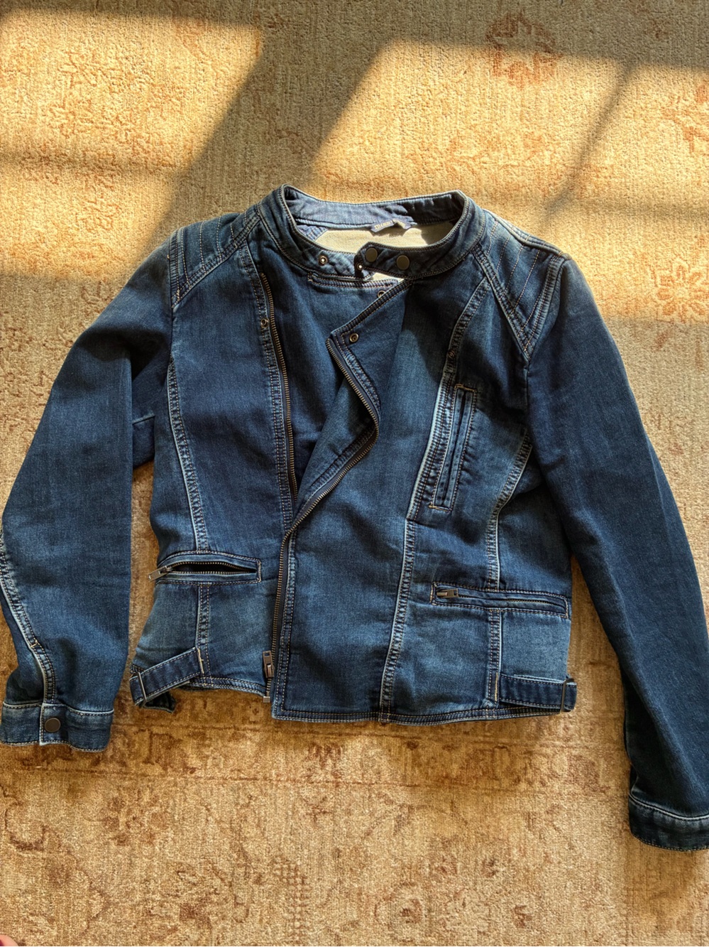 Women ‘s Dark Blue Denim Jacket - Youth Casual Outerwear